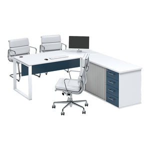 Element Managerial Desk with Pedenza - Petrol Blue