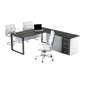 Managerial Desk with Pedenza - Black Frame