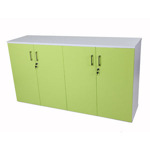 4 Door server unit with lime doors and white carcass from Desk & Chair shop