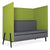 Chatterbox straight private lounge and reception seating with divider in grey and lime from Desk & Chair shop