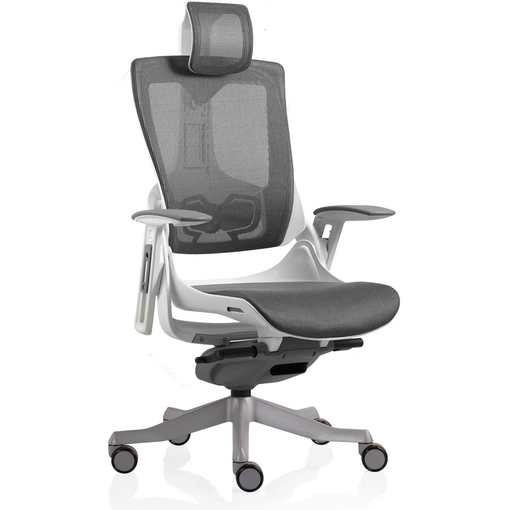 Merryfair Wau Ergonomic Mesh Office Chair – White – Desk & Chair ...