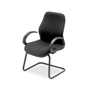 Colonel visitors chair in black fabric with black frame and arms from Desk & Chair shop