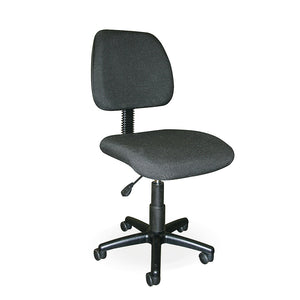 Langkawi typist office chair for receptionist, black fabric, no arms, wheels and gas lift from Desk & Chair shop