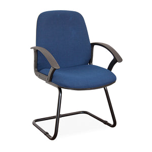 Madrid office visitors chair in blue with black base and arms from Desk & Chair shop