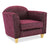 Stratford office reception single lounge chair/couch in purple fabric and wooden legs from Desk & Chair shop