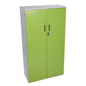 2 Door systems cupboard with lime doors and white carcass for files from Desk & Chair shop