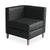 Vancouver office reception corner seating lounge chair in black bonded leather and wooden legs from Desk & Chair shop