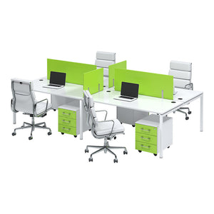 Element Range 4-way Connect Cluster Desks - Lime Green