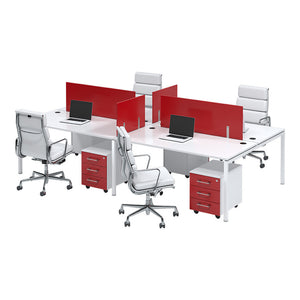 Element Range 4-way Connect Cluster Desks - Red