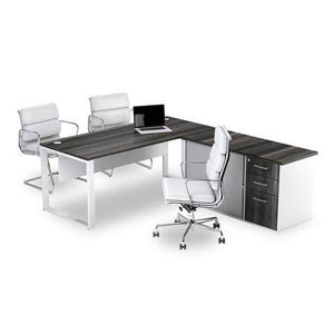 Managerial Desk with Pedenza - White Frame