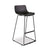 Sleek black bar stool with plastic shell and black steel square legs, no arms from Desk & Chair shop