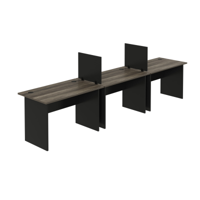 3 Way Cluster Side by Side - Monument Oak & Black