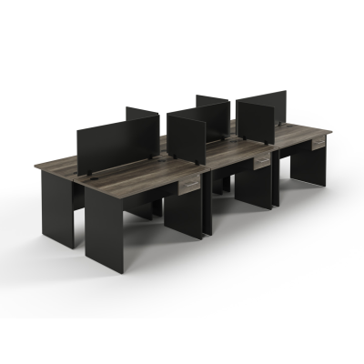 1200 x 600 6 Way Cluster Face to Face - Monument Oak & Black