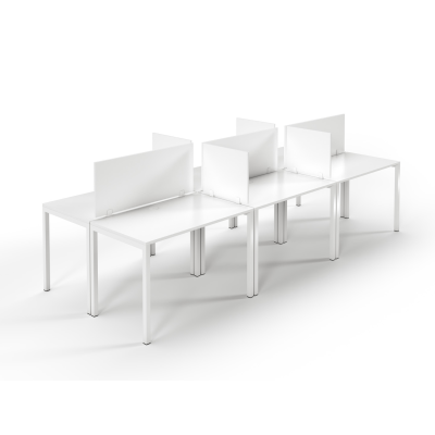 1200 x 600 6 Way Face to Face Connect Desk - White