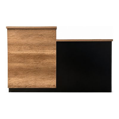 Contemporary Straight Reception Counter Monument Oak & Black