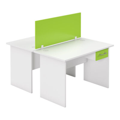 Bubble Range 2-Way Panel Cluster Desk - 1200x600 Lime Green