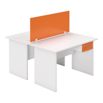Bubble Range 2-Way Panel Cluster Desk - 1200x600 Orange