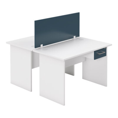 Bubble Range 2-Way Panel Cluster Desk - 1200x600 Petrol Blue