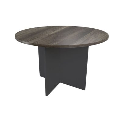 Panel Round Conference Table - Mon Oak & Black