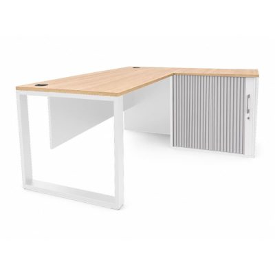1600 Desk with Credenza - Coimbra & White